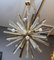 Brass Round Chandelier with Triedre Murano Glass Spikes by Glustin Creation, Image 5