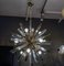 Brass Round Chandelier with Triedre Murano Glass Spikes by Glustin Creation 2