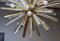 Brass Round Chandelier with Triedre Murano Glass Spikes by Glustin Creation 6