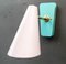Dusty Pink and Teal Cone Wall Sconces by Kada Oudainia for Glustin Luminaires, Set of 4 4