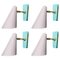 Dusty Pink and Teal Cone Wall Sconces by Kada Oudainia for Glustin Luminaires, Set of 4 1