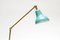 Italian Teal Cone Articulated Arm Desk Lamps by Glustin Creation, Set of 2 2