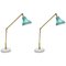 Italian Teal Cone Articulated Arm Desk Lamps by Glustin Creation, Set of 2 1