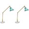 Italian Teal Cone Articulated Arm Desk Lamps by Glustin Creation, Set of 2, Image 1