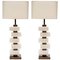 Brass and Alabaster Brick Table Lamps by Glustin Creation, Set of 2 1