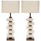 Brass and Alabaster Brick Table Lamps by Glustin Creation, Set of 2, Image 1