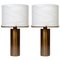 Brass Table Lamp with Alabaster Shade by Glustin Creation 1