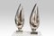 Flame Bronze Lampen von Michel Armand, 1970er, 2er Set 2