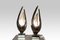 Flame Bronze Lampen von Michel Armand, 1970er, 2er Set 3