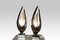 Flame Bronze Lamps by Michel Armand, 1970s, Set of 2 3