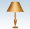 Golden Brass & Leather Lamp from Le Tanneur, 1970s, Image 1