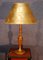 Golden Brass & Leather Lamp from Le Tanneur, 1970s, Image 4