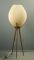 Tripod Floor Lamp with Cream Pleated Shade, 1950s, Image 8