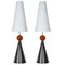 Vintage Table Lamps with Opaline Shades, Set of 2, Image 1