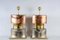 Pieds de Lampe de Bureau Vintage en Argent, Cuivre et Feuilles d'Or, Set de 2 2
