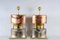 Vintage Silver, Copper & Gold Leaf Table Lamp Bases, Set of 2 2