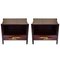 Vintage Brass & Rosewood Nightstands, Set of 2 1