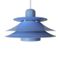 Danish Blue Multi-layered Model 753 Pendant Lamp from Horn Lighting, 1960s 1