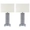 Murano Glass Table Lamps with Chromed Metal Details, 1980s, Set of 2, Image 1