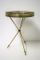 Vintage Italian Brass & Wood Side Table, 1950s, Image 1