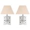 Lampes de Bureau Vintage en Verre Acrylique par Romeo Paris, Set de 2 1