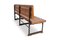 Mid-Century Industrial Bench with Slatted Seat & Backrest, Image 11