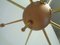 Mid-Century Space Age Italian Brass Ceiling Lamp, 1950s, Image 8