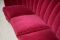 Geschwungenes rotes Sofa, 1960er 8
