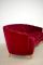 Red Curved Sofa, 1960s 15