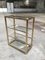 Mid-Century Bamboo Styled Gilded Metal & Glass Etagere 2