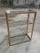 Mid-Century Bamboo Styled Gilded Metal & Glass Etagere 4