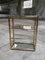 Mid-Century Bamboo Styled Gilded Metal & Glass Etagere 3