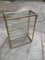 Mid-Century Bamboo Styled Gilded Metal & Glass Etagere 5