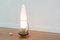 Lampada da tavolo vintage in ottone, teak e vetro, Immagine 4