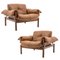 Mid-Century Brazilian Lounge Chairs in Leather & Rosewood by Percival Lafer, Set of 2, Image 1