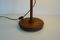 Adjustable Teak Table Lamp with Black Leather Lampshade, 1970s 3