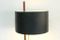 Adjustable Teak Table Lamp with Black Leather Lampshade, 1970s 5