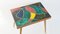 Mid-Century French Multicolored Ceramic & Oak Side Table, 1950s 8