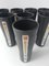 French Black Ceramic Orange Juice Jug & Cups, 1950s, Set of 9 7