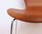 Modell 3107 Stühle aus kastanienbraunem Leder von Arne Jacobsen für Fritz Hansen, 1967, 4er Set 6