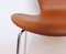 Sedie modello 3107 in pelle color cognac di Arne Jacobsen per Fritz Hansen, 1967, set di 4, Immagine 6