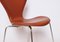 Model 3107 Leather Chairs by Arne Jacobsen for Fritz Hansen, 1967, Set of 4 7