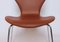 Model 3107 Leather Chairs by Arne Jacobsen for Fritz Hansen, 1967, Set of 4 5