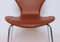 Model 3107 Leather Chairs by Arne Jacobsen for Fritz Hansen, 1967, Set of 4, Image 5