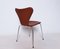 Modell 3107 Leder Stühle von Arne Jacobsen für Fritz Hansen, 1967, 4er Set 4