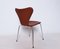 Sedie modello 3107 in pelle di Arne Jacobsen per Fritz Hansen, 1967, set di 4, Immagine 4