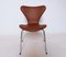 Model 3107 Leather Chairs by Arne Jacobsen for Fritz Hansen, 1967, Set of 4 1