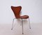 Sedie modello 3107 in pelle di Arne Jacobsen per Fritz Hansen, 1967, set di 4, Immagine 3
