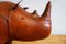Reposapiés en forma de rinoceronte pequeño de cuero de Dimitri Omersa, años 80, Imagen 4
