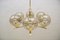 Chandelier in Brass and Smoked Glass, 1960s 4